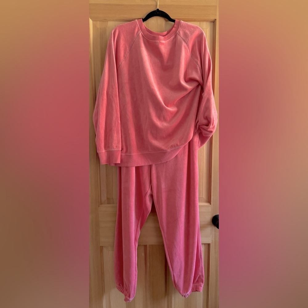 Y2K Retro Athleisure AVA & VIV x Target Salmon Pink 2-Piece Velour Track Suit 1X